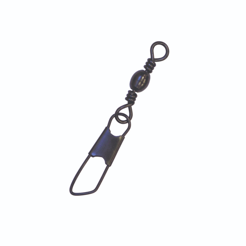 Eagle Claw Barrel Swivel w/Safety Snap, #14, Black