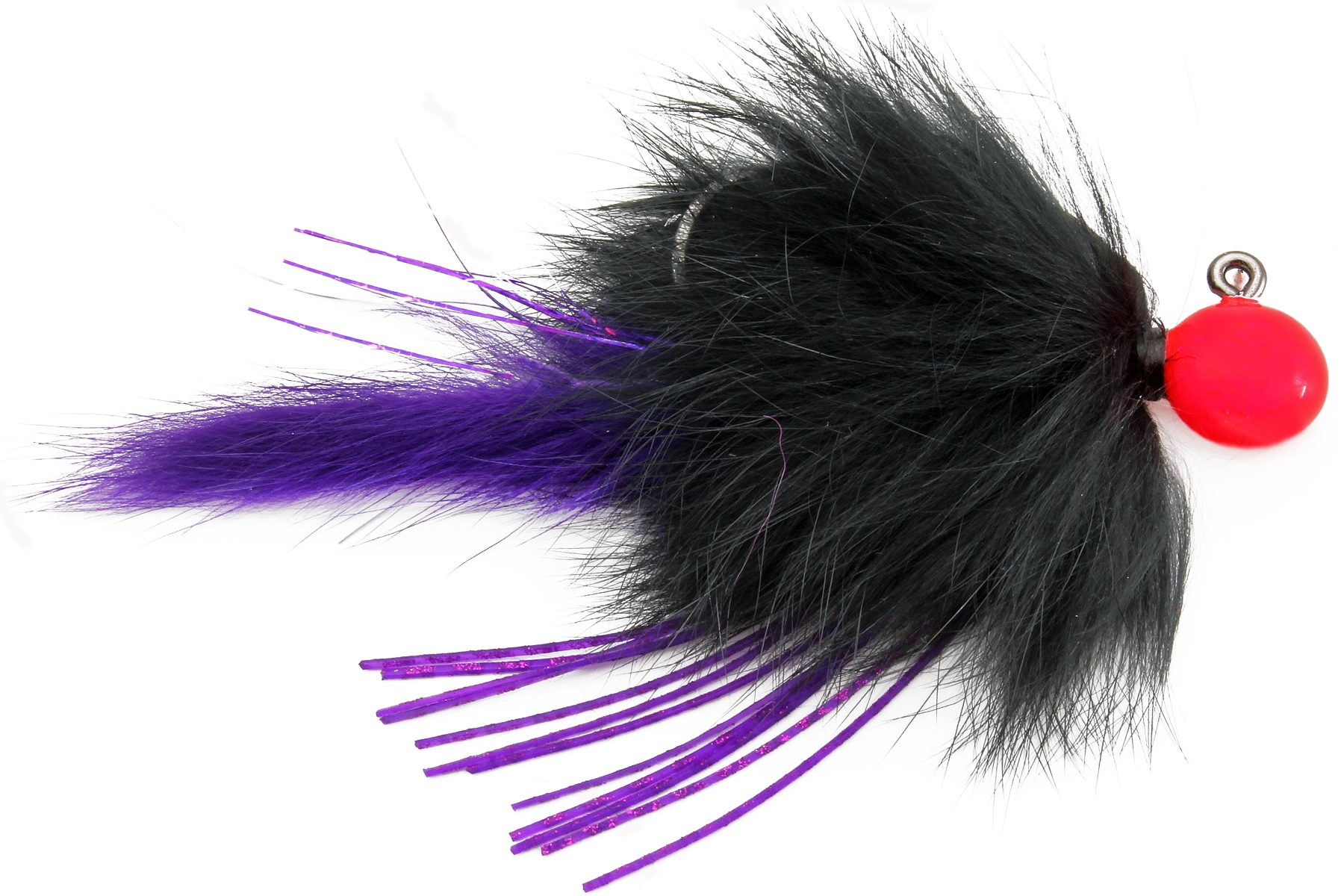 Zak Twitching Jig, 3/8 oz, Black Collar, Purple Tail, Hot Pink Head