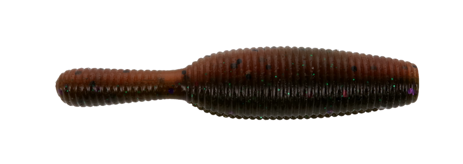 Yamamoto 2.5" Yamatanuki, Heavy Soft Plastic, 10Pk, Dark Green Pumpkin w/Amber Laminate