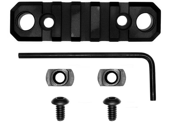 GrovTec M-Lok Picatinny Rail 3.1" 5 Slot with Push Button Bases