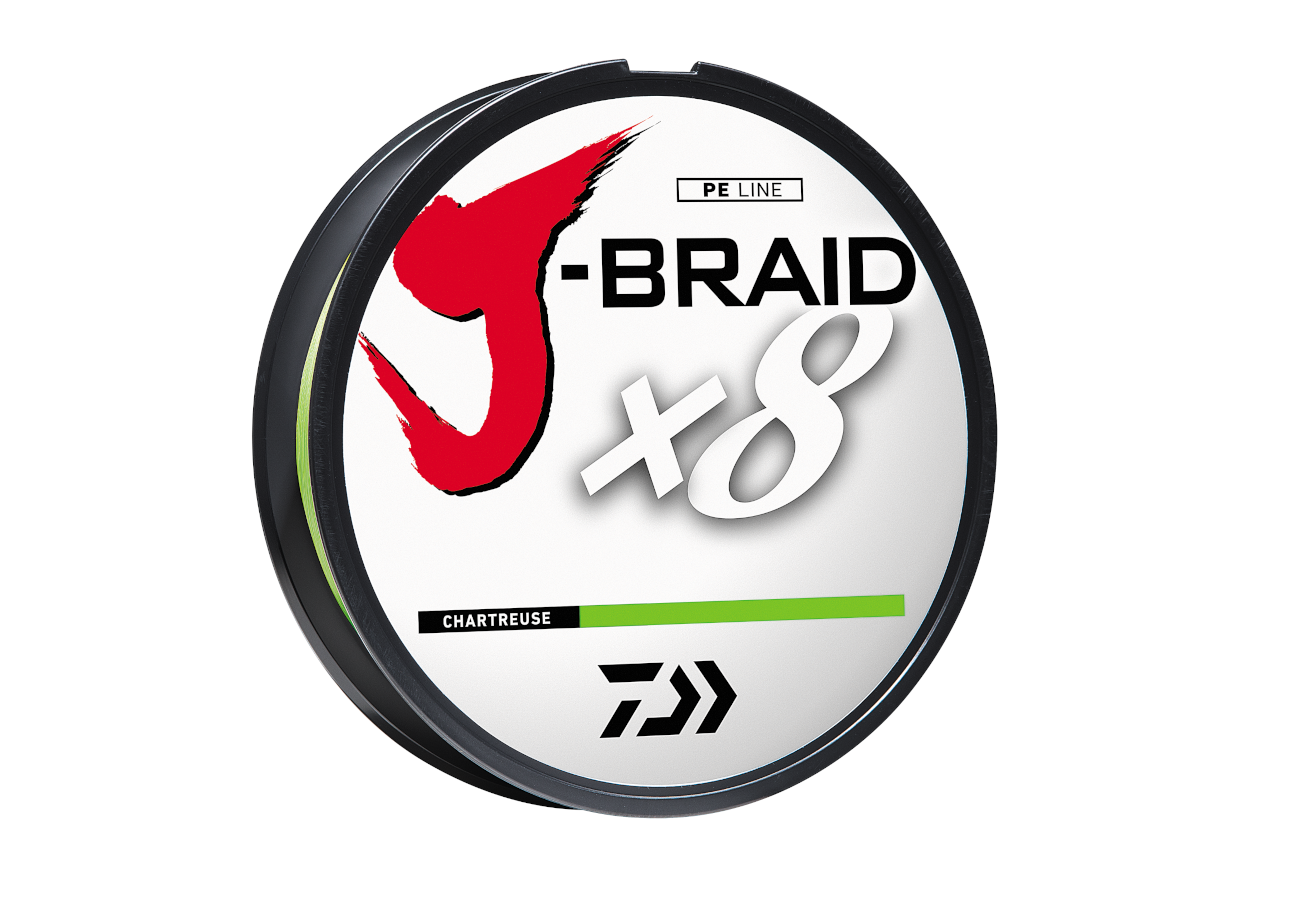 Daiwa J-Braid X8 8 Strand Braided Line 15 lb 150 yds, Chartreuse