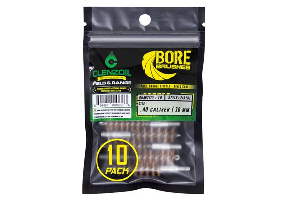 Clenzoil F&R Bronze Bore Brushes - 40 Cal Pistol - 10 Count