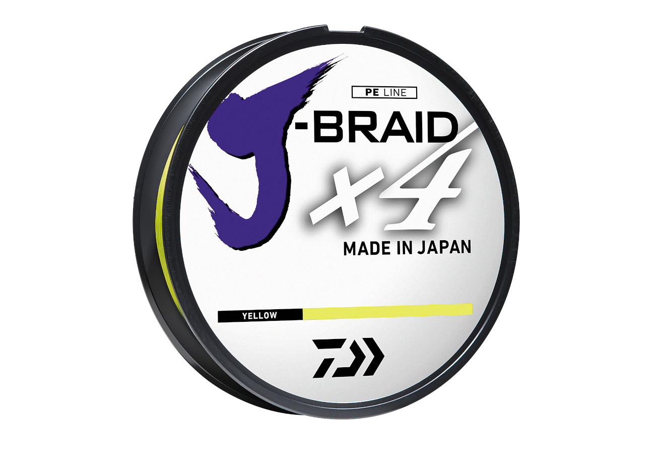 Daiwa J-Braid X4 4 Strand Braided Line 8 lb 150 YDS, Yellow