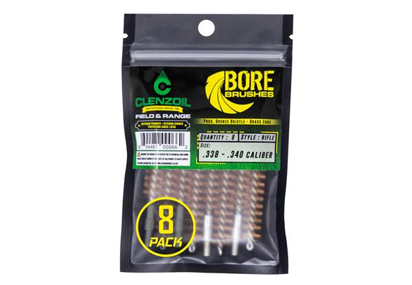 Clenzoil F&R Bronze Bore Brushes - 338 Cal Rifle - 8 Count