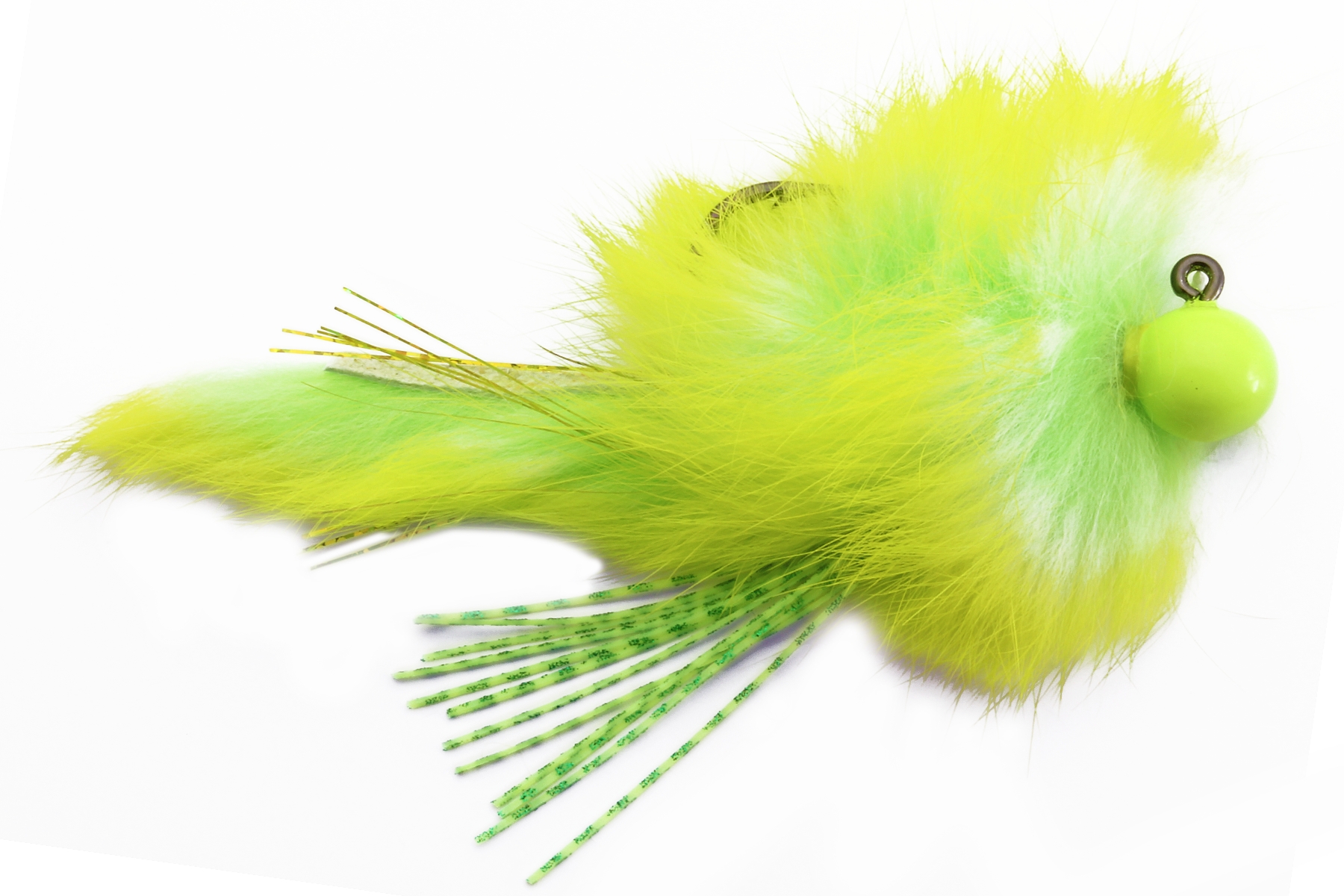 Zak Twitching Jig, 3/8 oz, Chart & Green Collar & Tail, Chart Sparkle Stripe, Chart Head