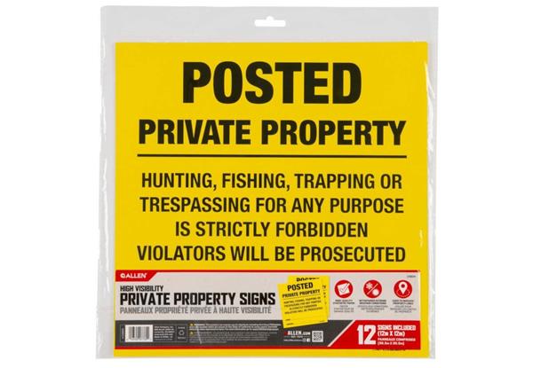 ALLEN POSTED NO TRESPASSING SIGN, 12 PACK