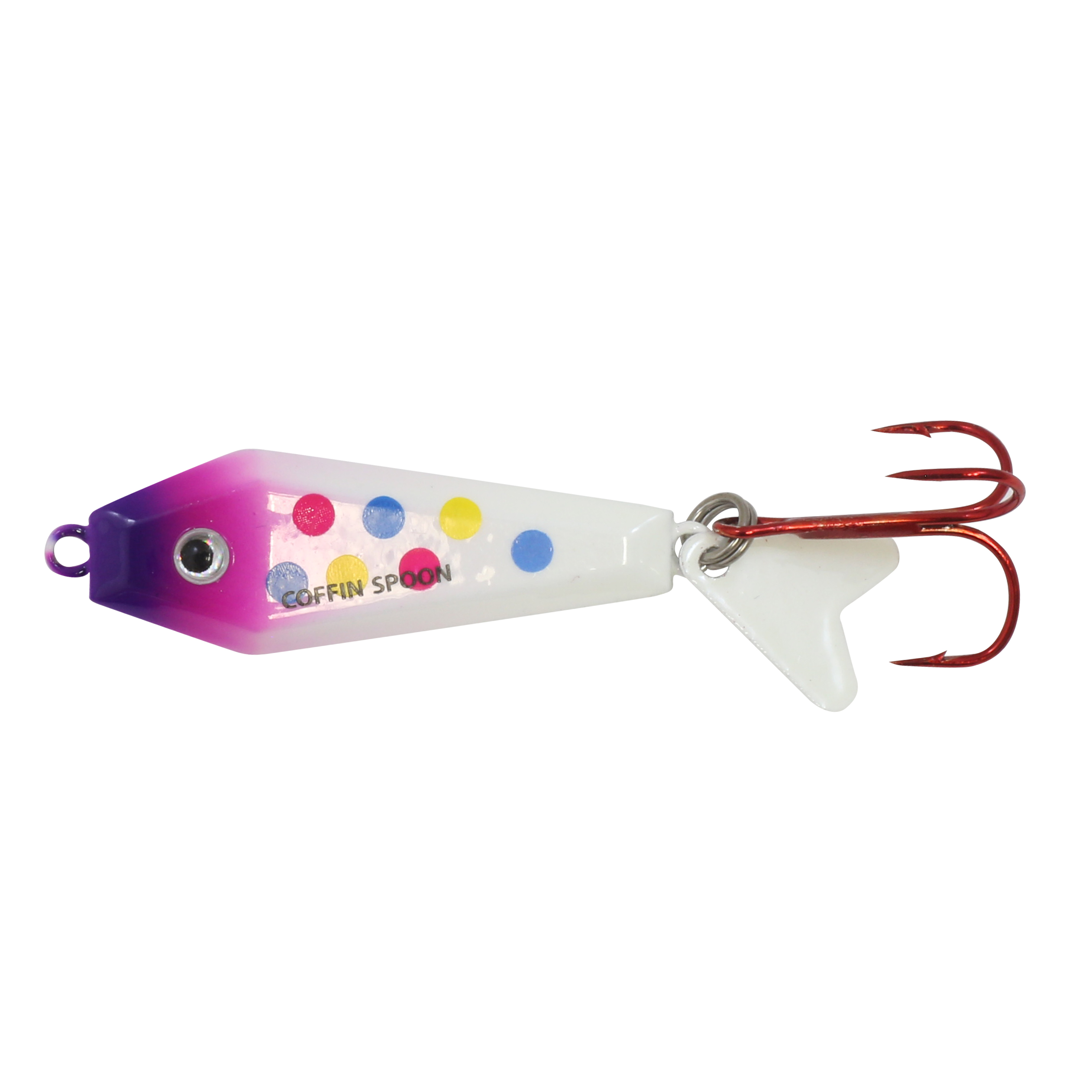 Northland Buck-Shot Coffin Spoon, 1-1/16", 1/8 oz, #8 Hk, 1/Pk, Purple Wonder