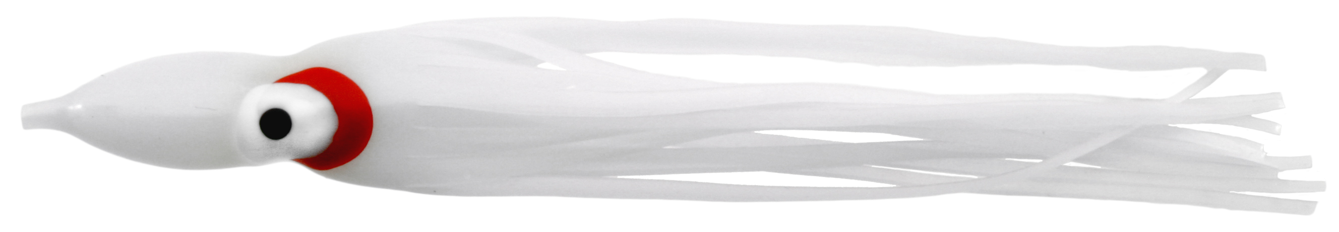 Delta Squid 4 1/2", 5/Pk, Ghost Tail with Small Silver Sparkles