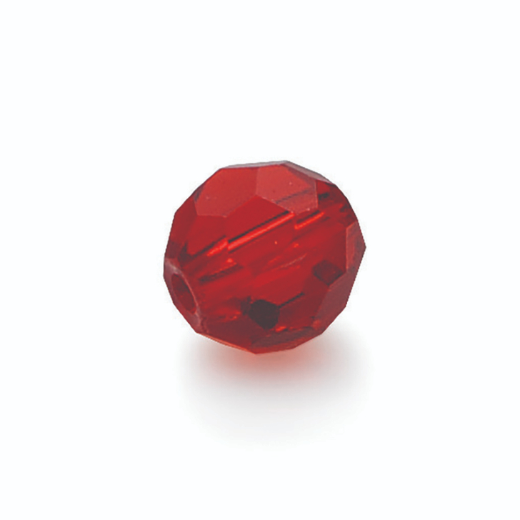 Lazer Sharp Red Faceted Glass Beads-10mm