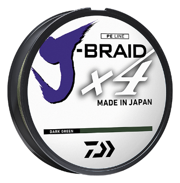 Daiwa J-Braid X4 4 Strand Braided Line 6 lb 150 yds, Dark Green