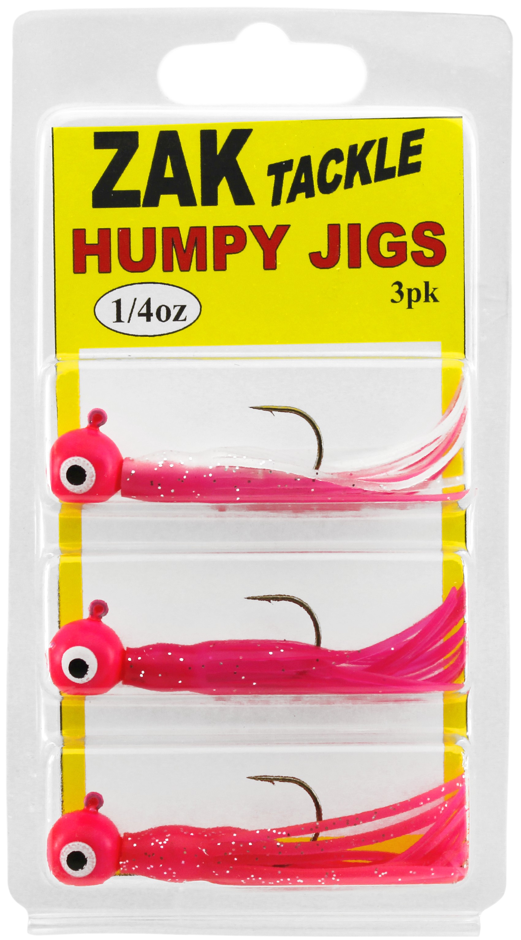Zak Humpy Jig Kit 1/4oz, 3/Pk, Pink Head/Assorted Pink Skirts