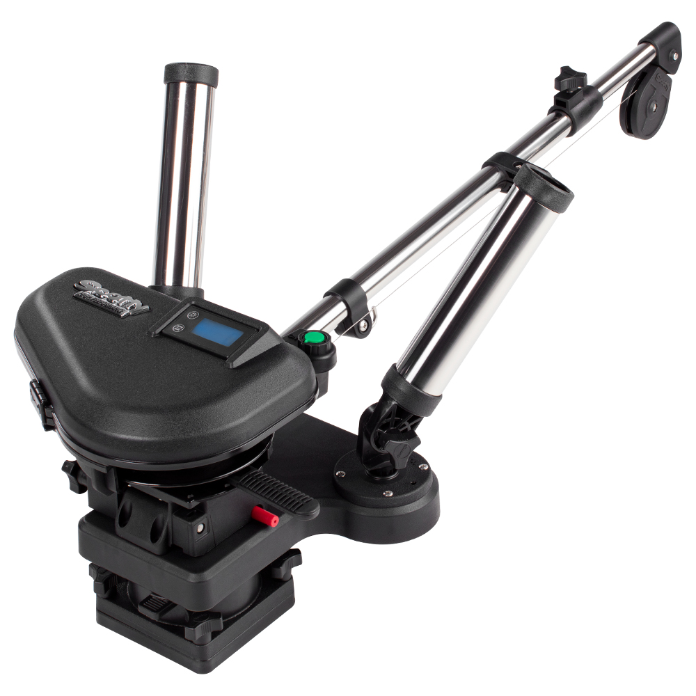 Scotty HP Electric Downrigger 60" SS Telescoping Boom with Swivel Base, Dual Rod Holder