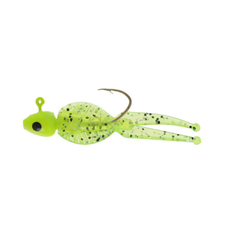 Eagle Claw Paddle Bug 1/8oz, Chartreuse Glitter