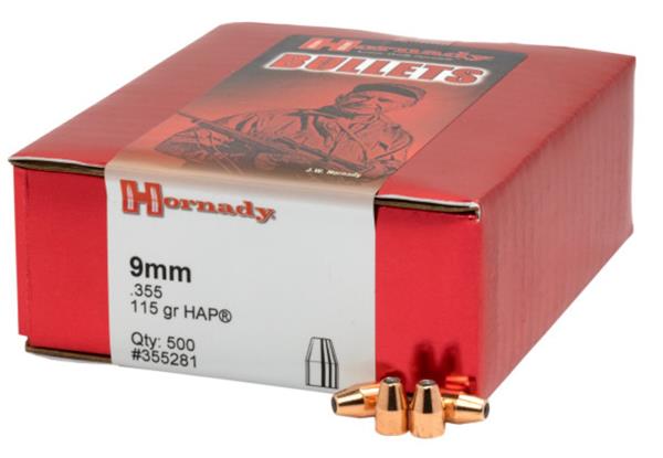 Hornady Bullet 9mm .355 115 Gr HAP