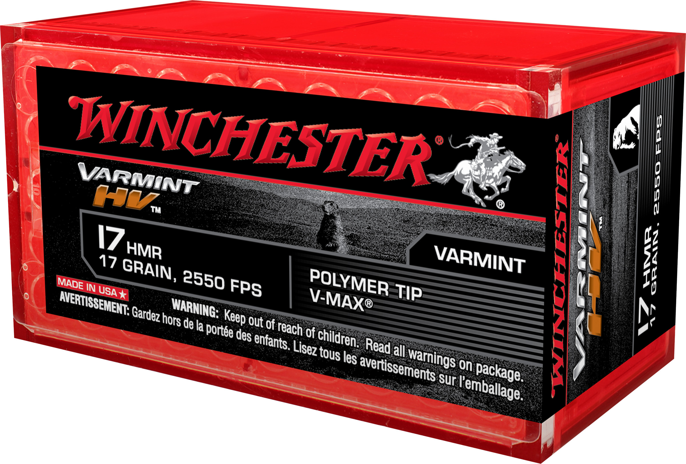Winchester Bullets 17 HMR Varmint HV Polymer V-Max 17 Gr