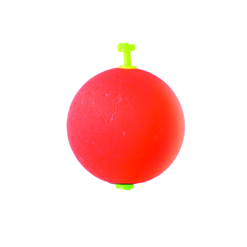 Eagle Claw Foam Snap-On Round Float, Weighted 1-1/4", Red 50/Bg
