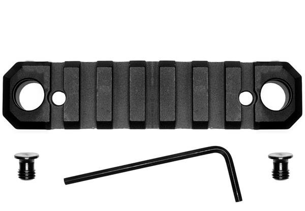 GrovTec KeyMod Picatinny Rail 3.1" 5 Slot with Push Button Bases