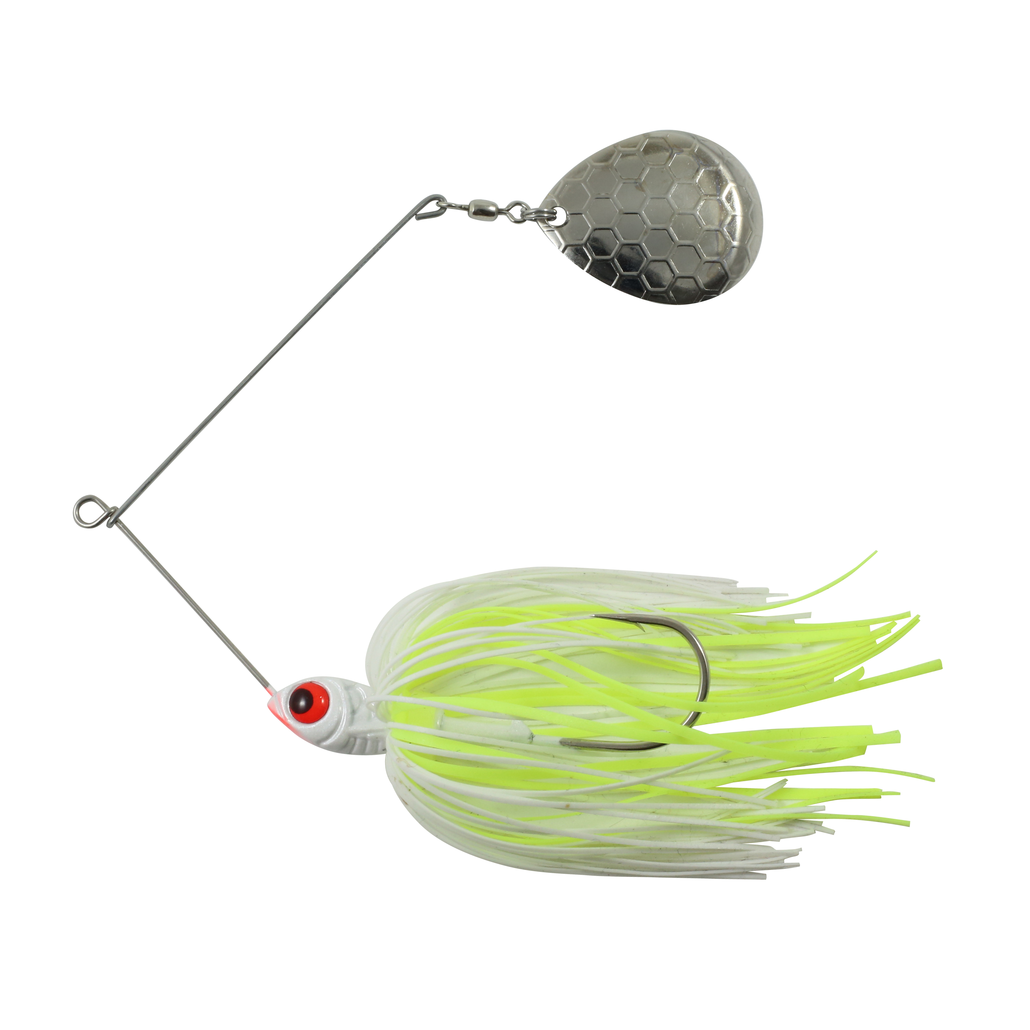 Northland Reed-Runner Single Spin, 4", 3/8 oz, #4/0 Hk, 1/Pk, Whitetreuse