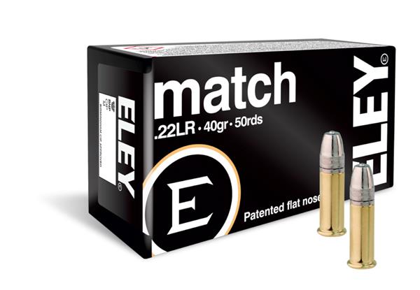 ELEY Match EPS 22 LR 40 Gr Flat-Nose Ammunition