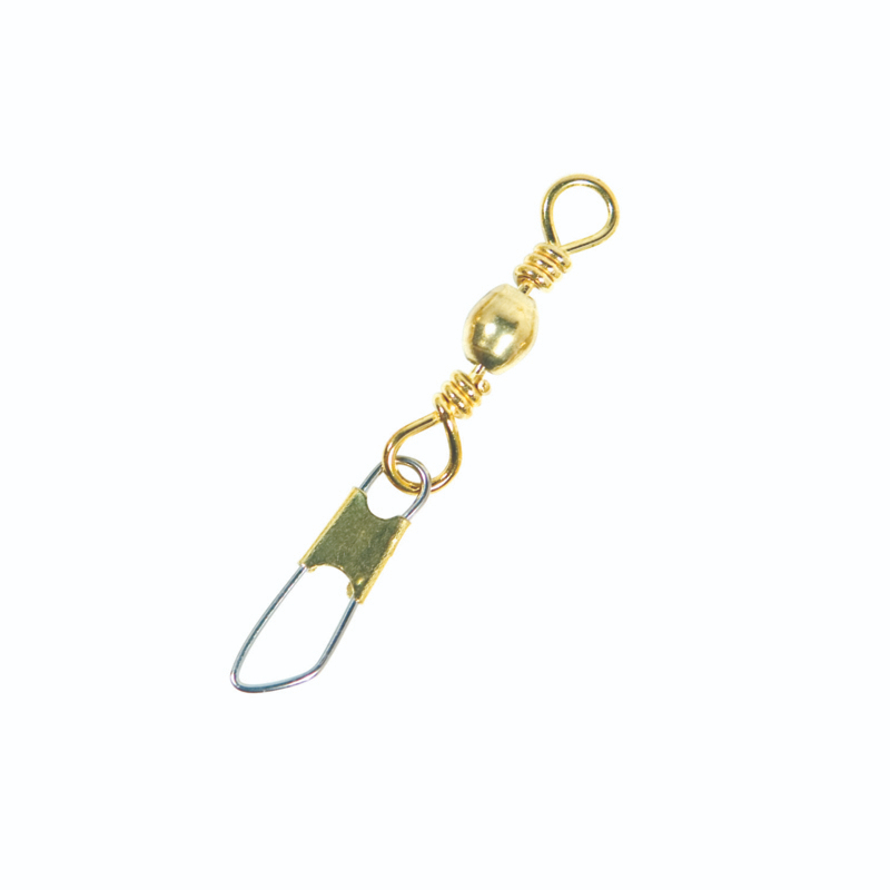 Eagle Claw Barrel Swivel, #1 w/Safety Snap, Brass