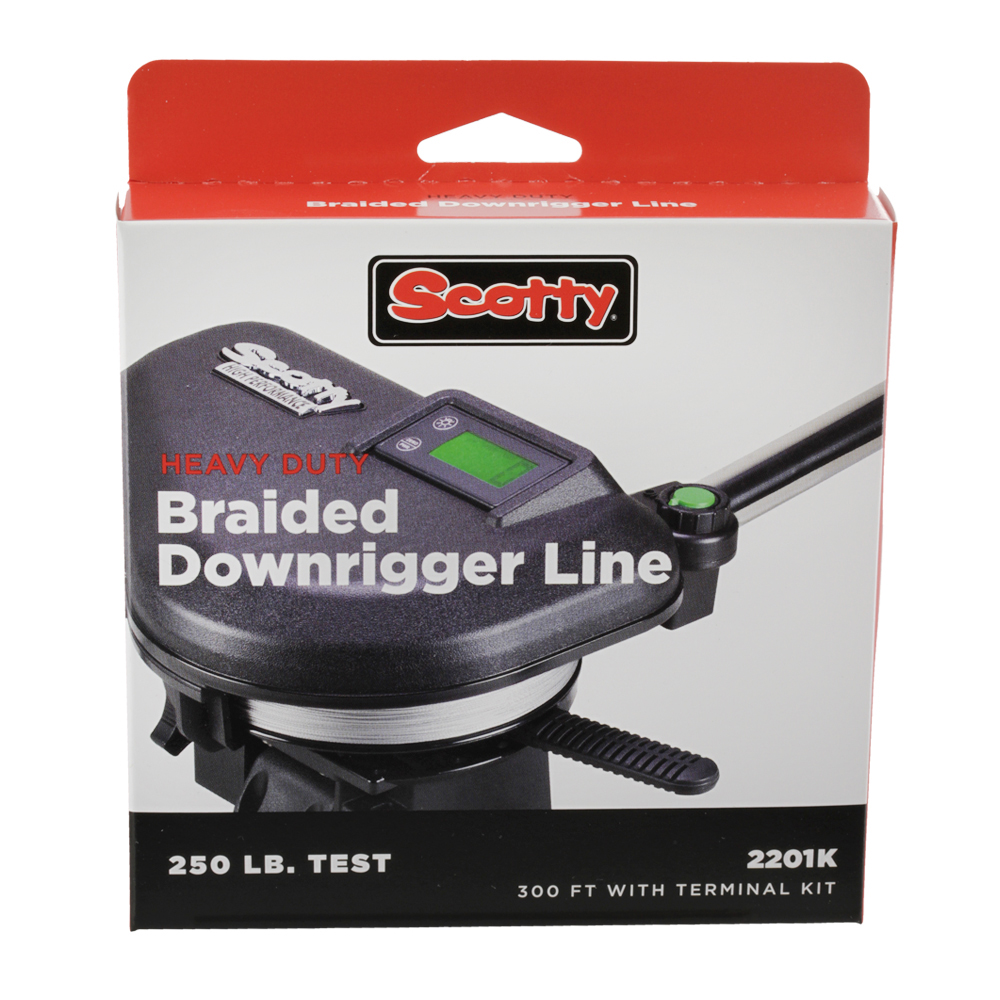 Scotty Heavy Duty Premium Braided Downrigger Line 250lb, 200ft with Kit