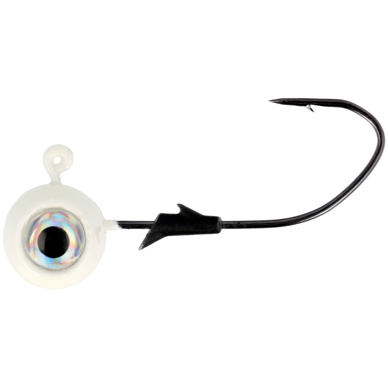 Lazer Sharp Pro-V Eagle Eye Jig-1/8oz, Pearl White Glow