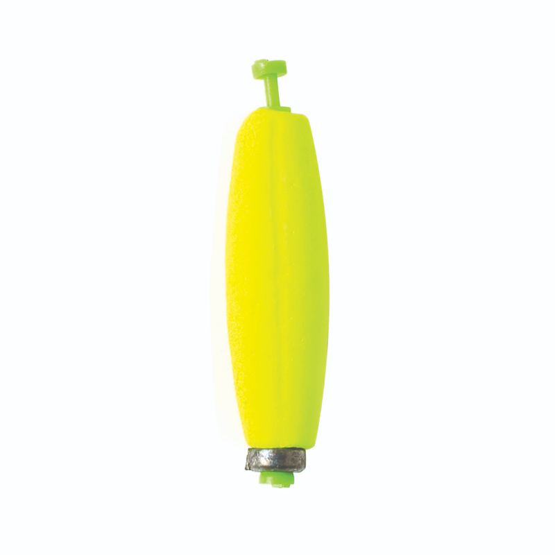 Eagle Claw Foam Cigar Float, Weighted 2-1/2", Chartreuse