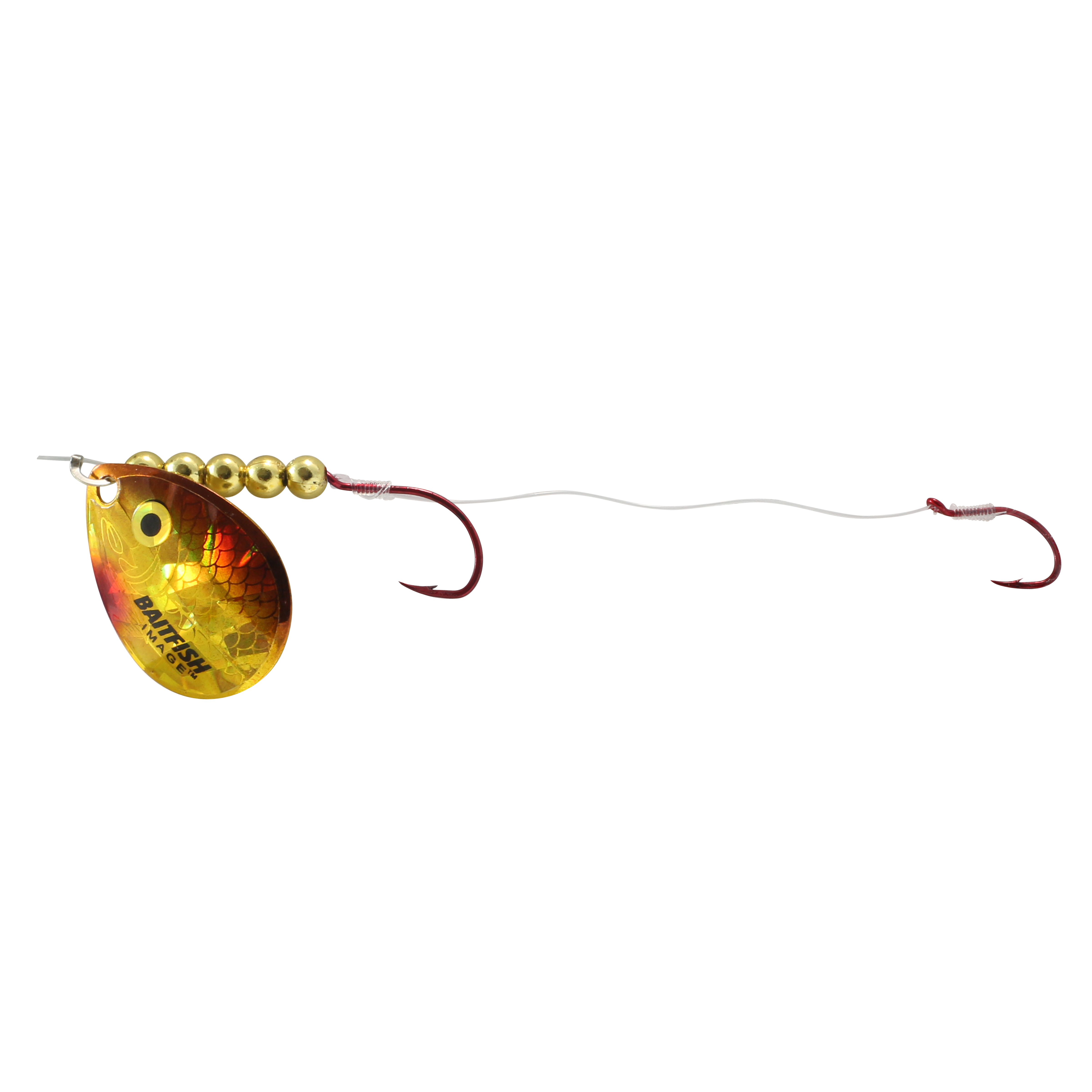 Northland Baitfish Spinner Harness, 60" Snell, #2-4 Hk, 1/Pk, Gold Shiner