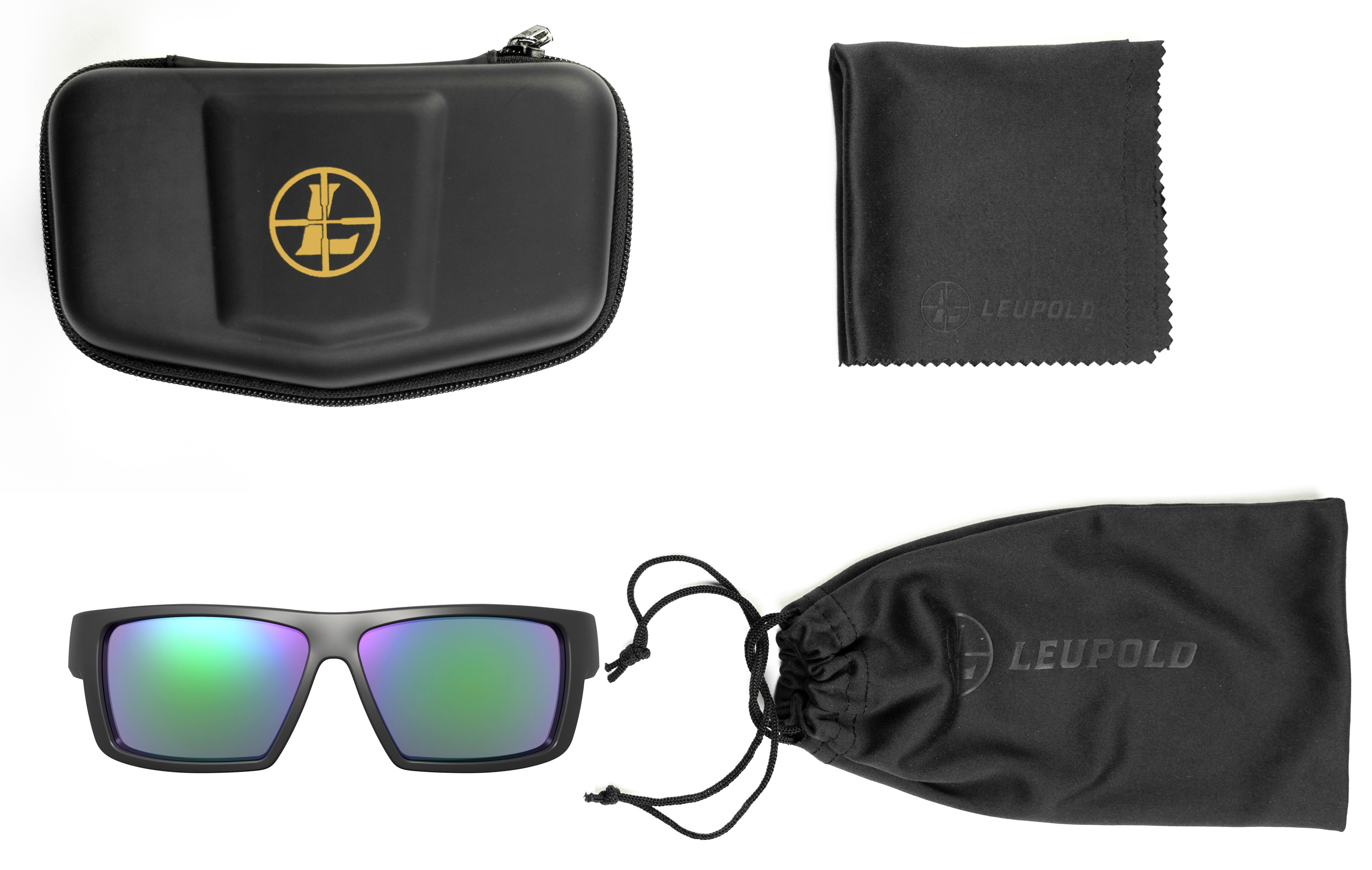 Leupold Switchback Matte Black, Emerald Mirror Performance Eyewear