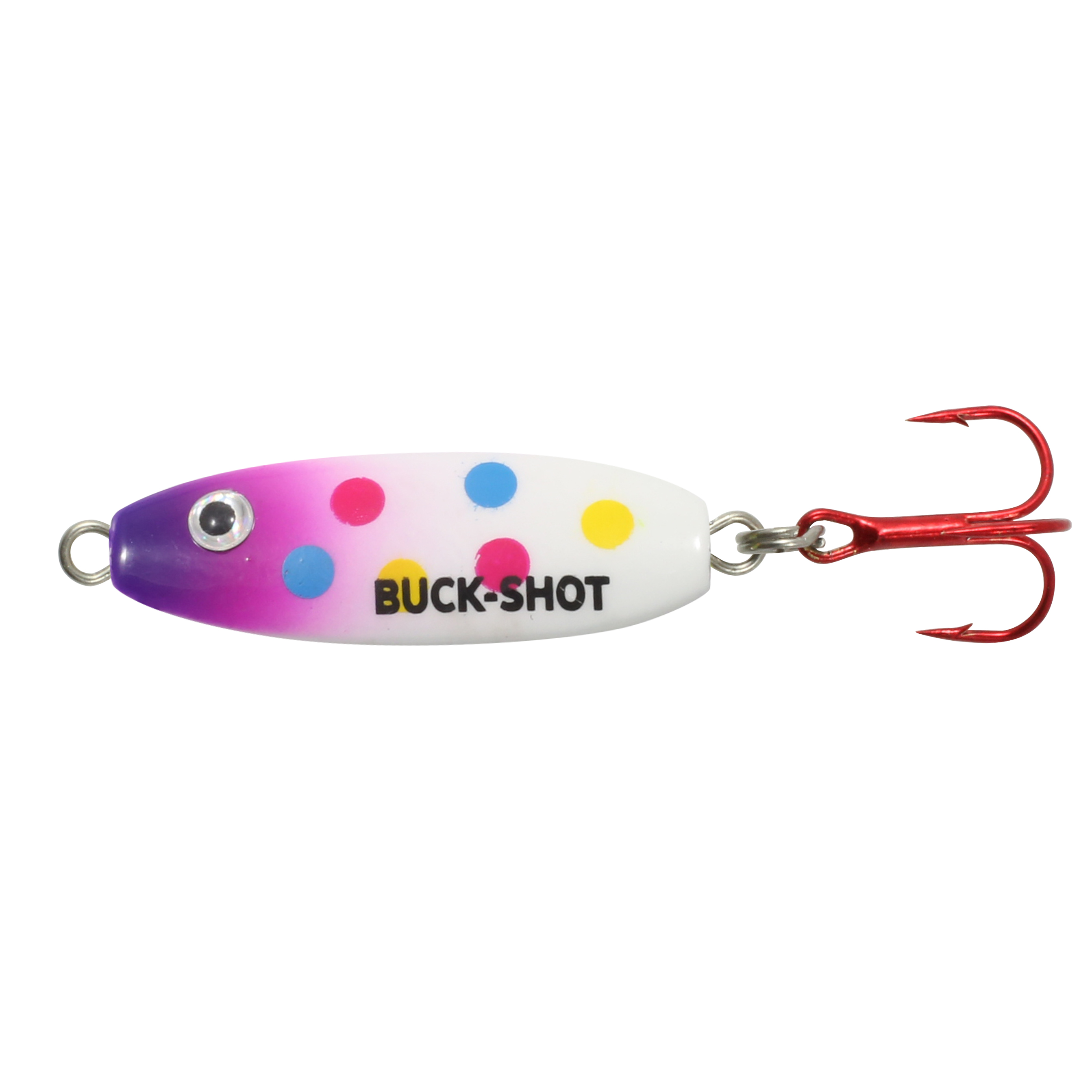 Northland Buck-Shot Rattle Spoon, 1.5", 1/4 oz, #8 Hk, 1/Pk, Purple Wonder