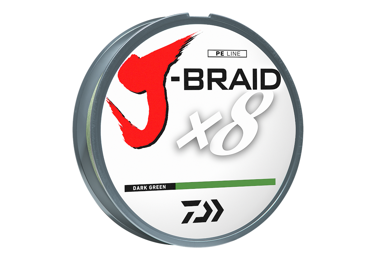 Daiwa J-Braid X8 8 Strand Braided Line 40 lb 300 yds, Dark Green