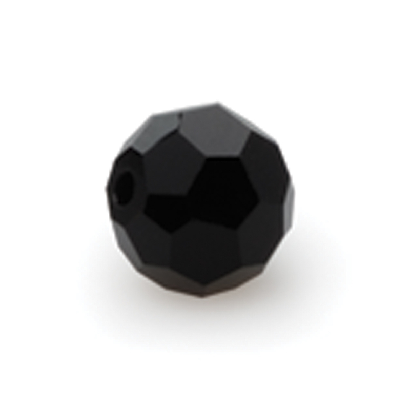 Lazer Sharp Black Faceted Glass Beads-8mm
