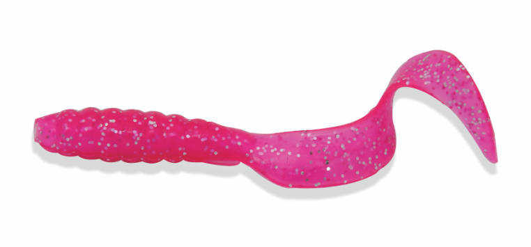 Mister Twister 4" Twister Tail Multi-Colour 10/Pk-Neon Pink Flake