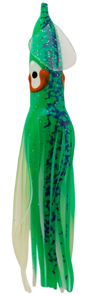 Yamashita Cuttlefish 4.5" Rigged-40lb Test, SG142R-Glow Green Spatter Back