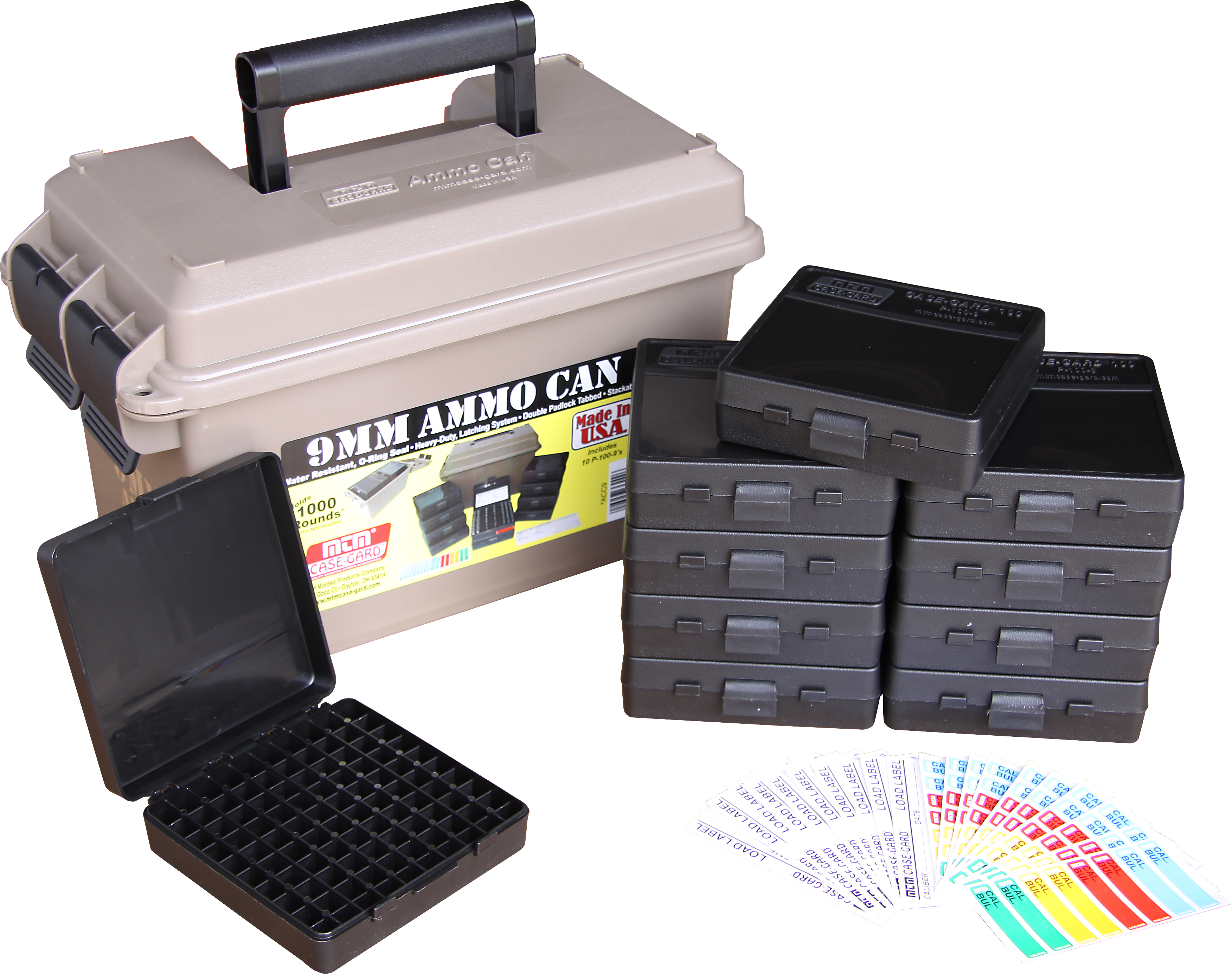 MTM Case-Gard Ammo Can Combo - AC50 in Dark Earth & 10 P1009 in Black