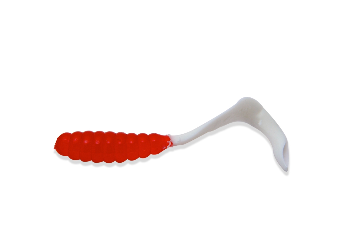 Mister Twister 4" Twister Tail Multi-Colour 10/Pk-Opaque Red/White Tail