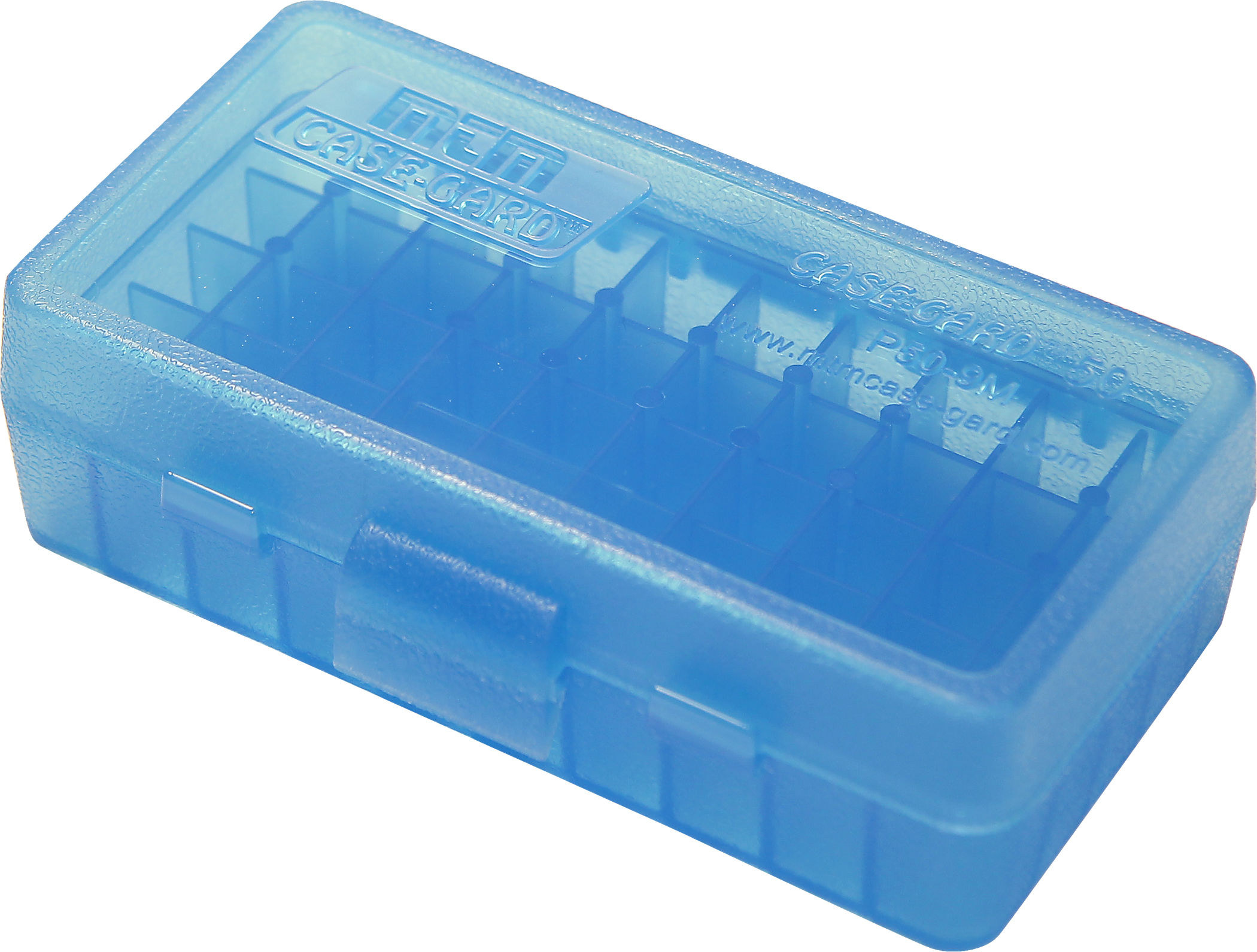 MTM Case-Gard Flip-Top Ammo Box 50 Rnd 41/44/45 LC - Clear Blue