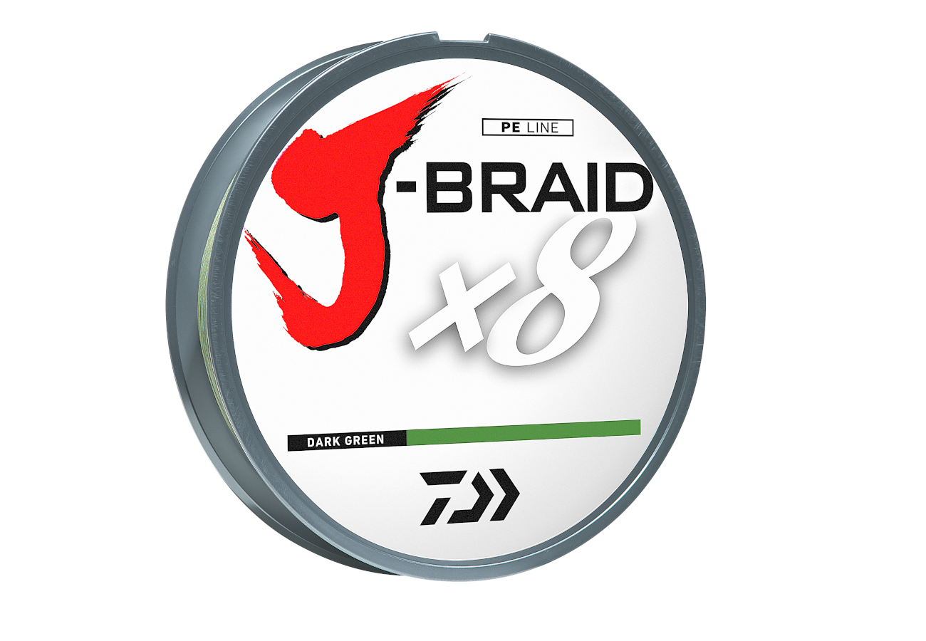 Daiwa J-Braid X8 8 Strand Braided Line 30 lb 150 yds, Dark Green