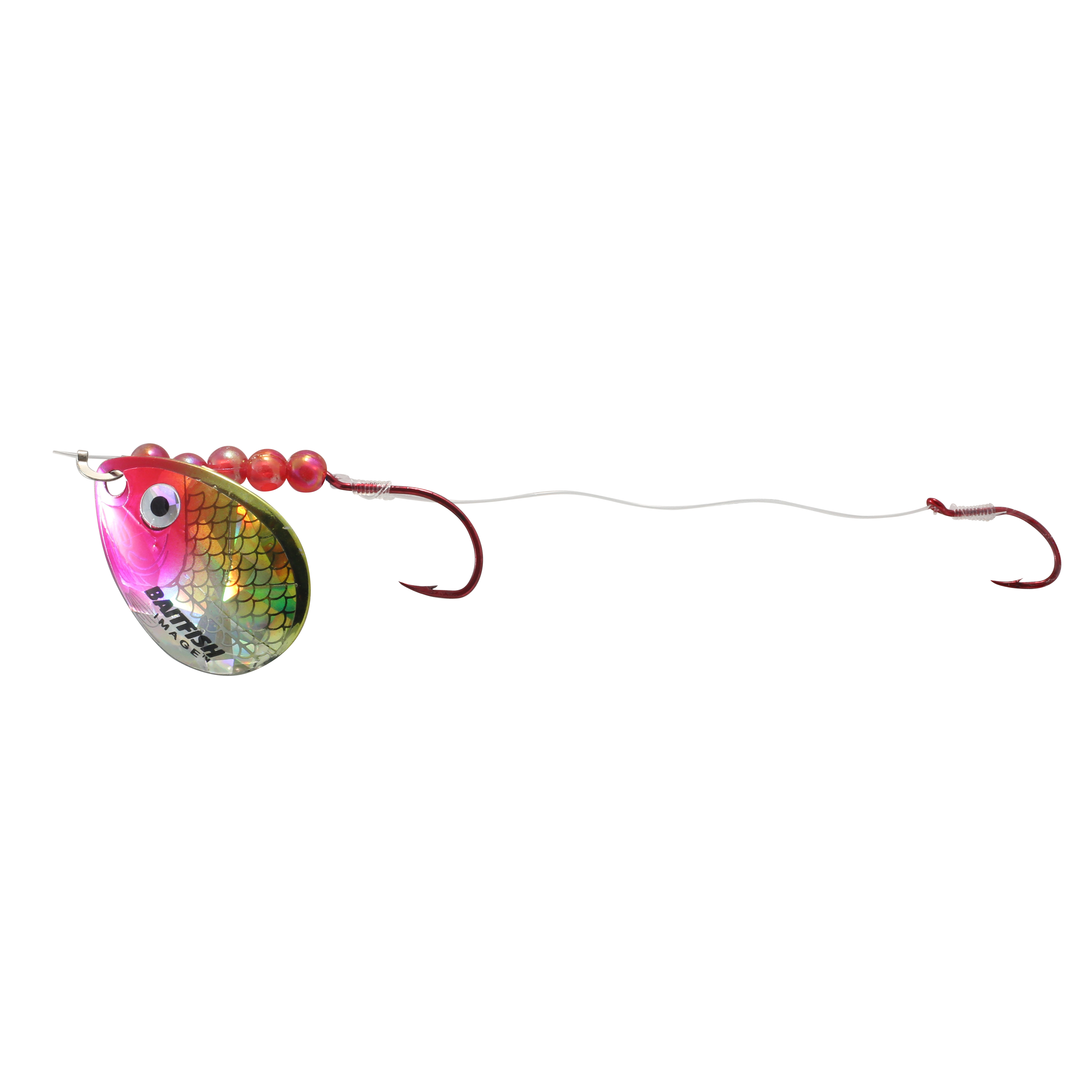 Northland Baitfish Spinner Harness, 60" Snell, #2-4 Hk, 1/Pk, Clown