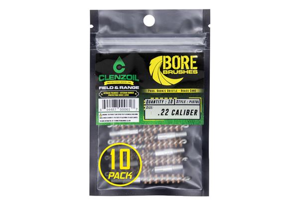 Clenzoil F&R Bronze Bore Brushes - 22 Cal Pistol - 10 Count