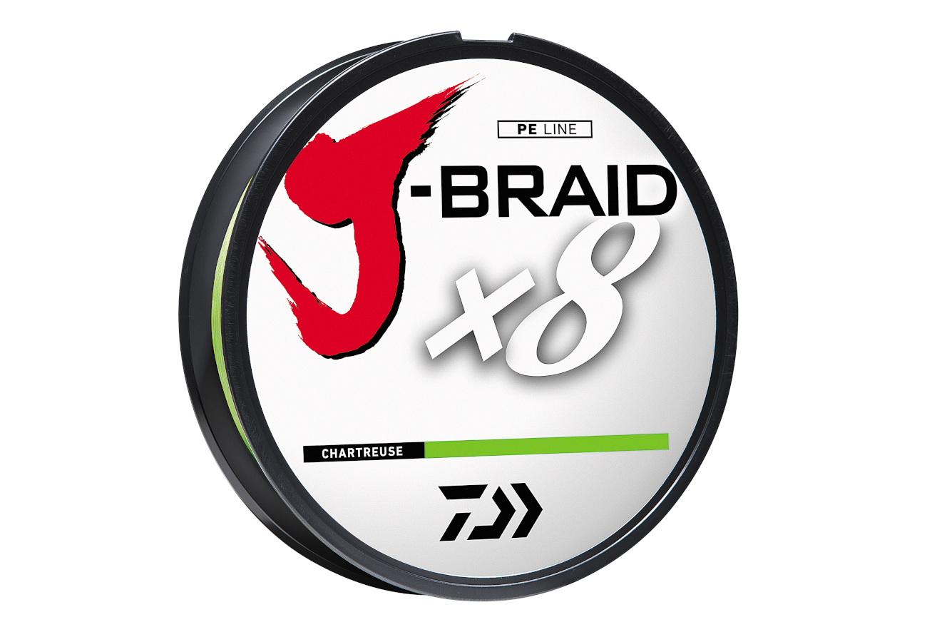 Daiwa J-Braid X8 8 Strand Braided Line 8 lb 150 yds, Chartreuse