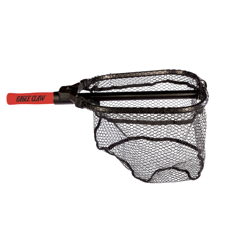 Eagle Claw Folding Net-Small, Hoop 12" x 13.5", 23", Rubber Coated 1/Pk