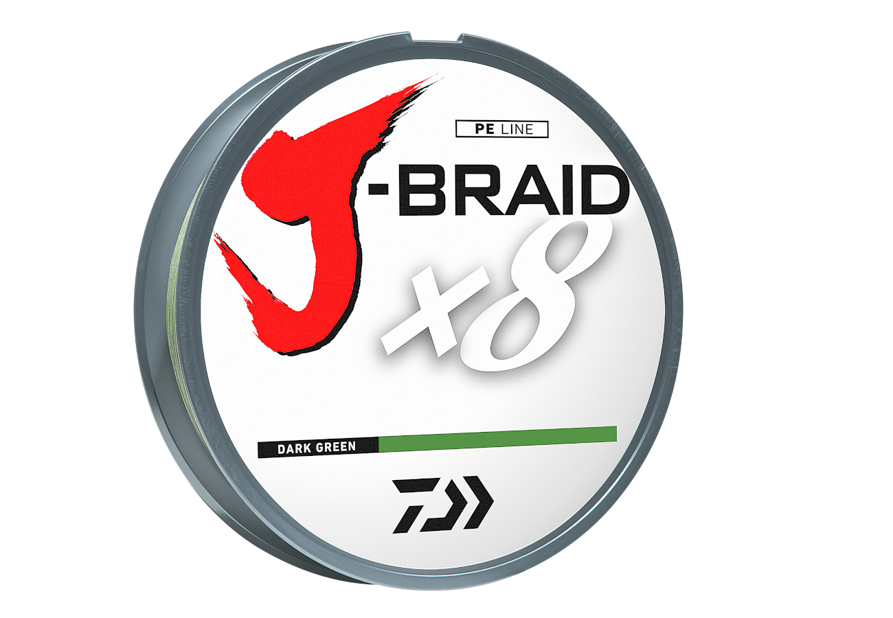 Daiwa J-Braid X8 8 Strand Braided Line 50 lb 300 yds, Dark Green