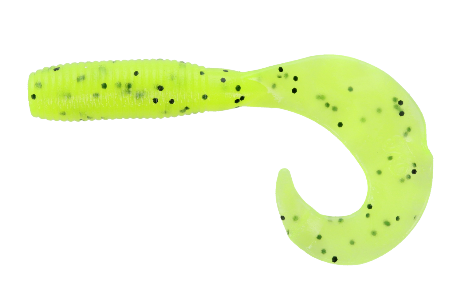 Yamamoto 5" Super Grub, 20Pk, Chartreuse w/Large Black Flake