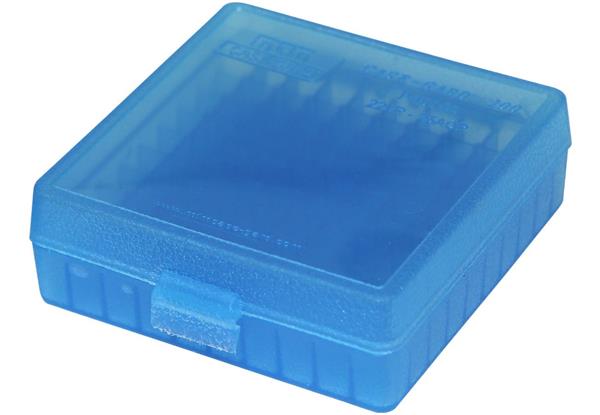 MTM Case-Gard Flip-Top Ammo Box 100 Rnd .22 LR - Clear Blue