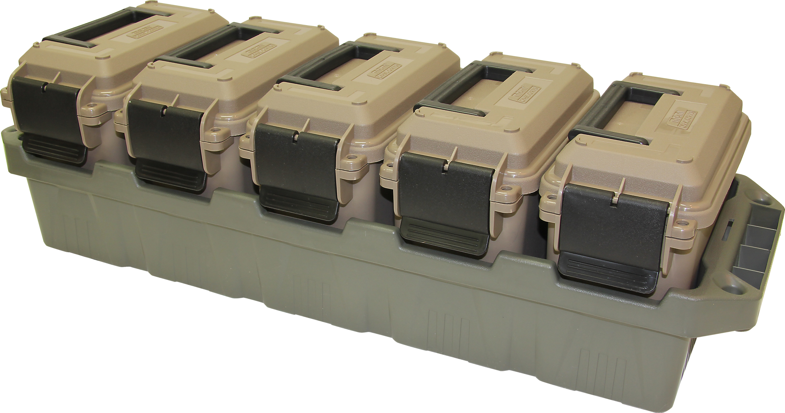 MTM Case-Gard 5-Can Mini Ammo Crate - Dark Earth & Army Green Crate