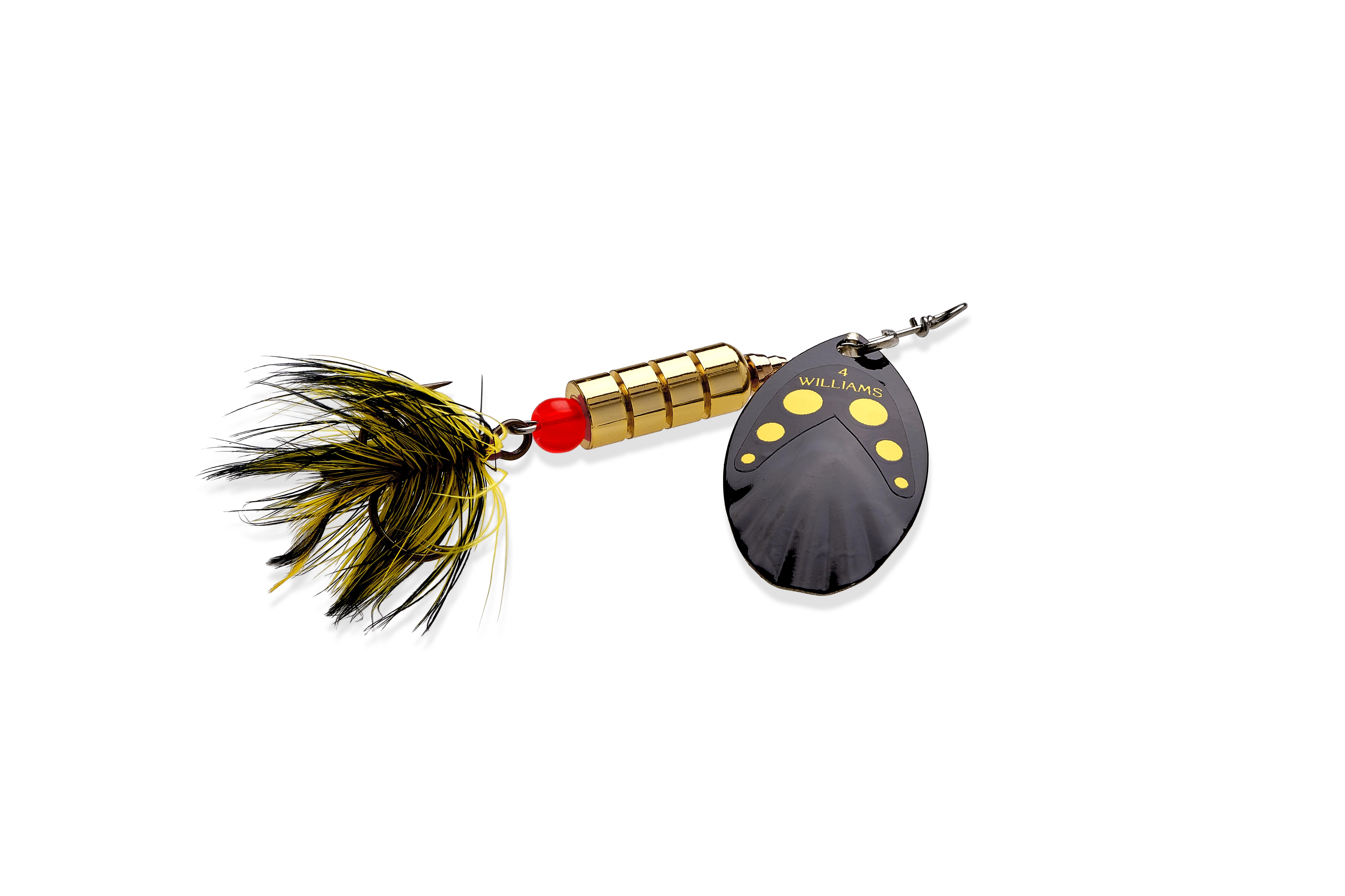 Williams VorteX Spinner Dressed Size 4, 1/3 oz-Black Yellow Dots on Silver