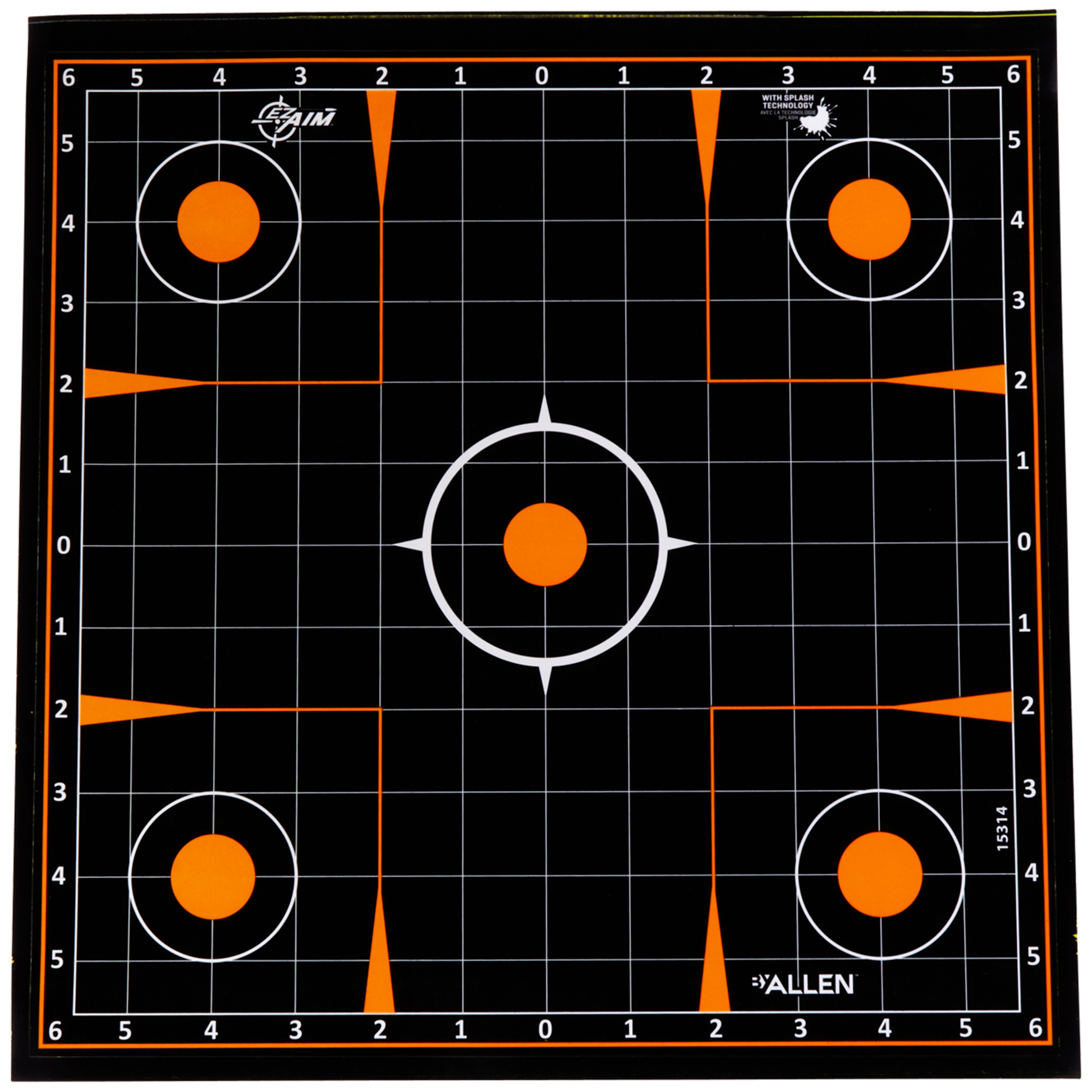 Allen EZ-Aim Adhesive Splash Sight-In Grid Target 12"x12"