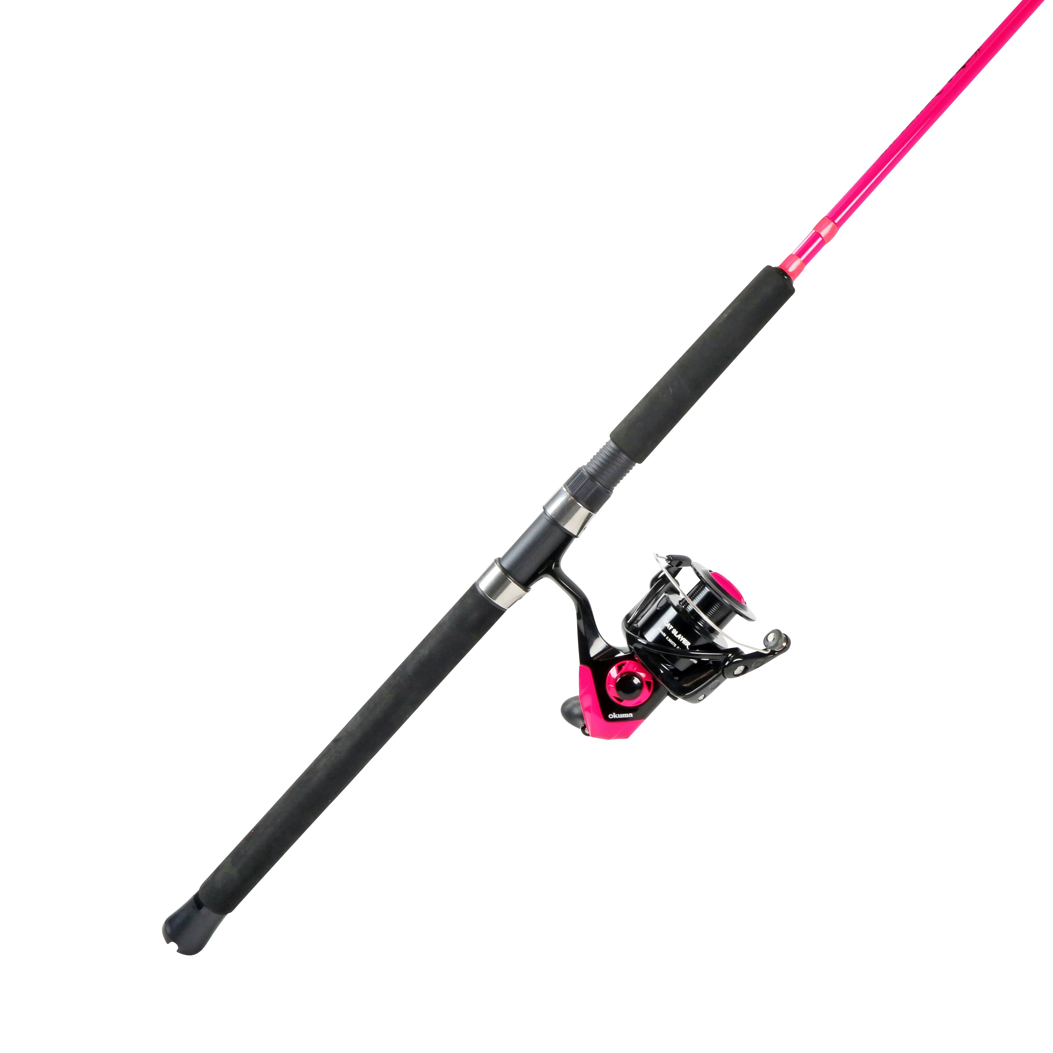 Okuma Cat Slayer 7'6" Sz 6000 2pc MH Spin Combo, Neon Pink (Case of 3)
