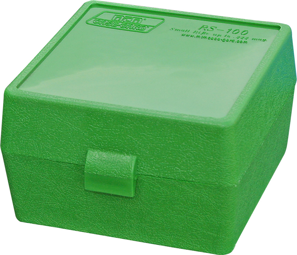 Ammo Box 100 Round Flip-Top 223 204 Ruger 6x47 - Green